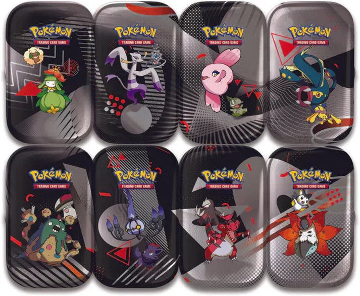 Luce Nera e Fuoco Bianco - Display 8 Mini Tin Unima Pokemon ITA
