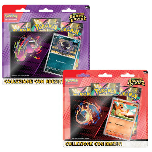 Bundle - Collezione con adesivo Ascesa Eroica Pokemon ITA (Gengar + Charmander)