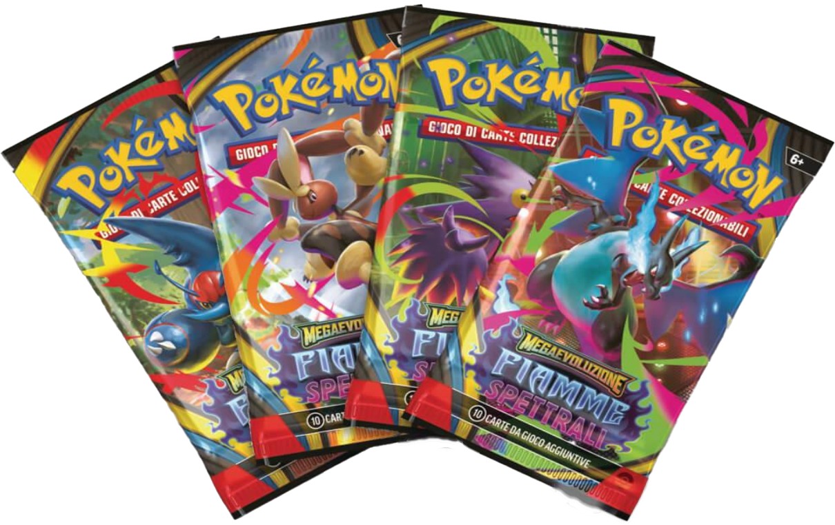 Artset 4 Buste Megaevoluzione Fiamme Spettrali - Pokemon ITA