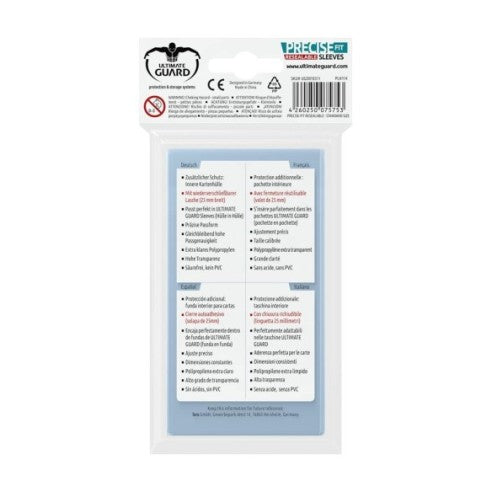 Ultimate Guard Precise-Fit Sleeves Resealable Standard Size Transparent (100pz)